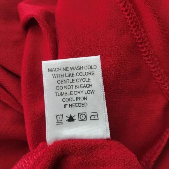 Adrienne Vittadini red long sleeve dressy blouse, size M New with Tags - Picture 9 of 9